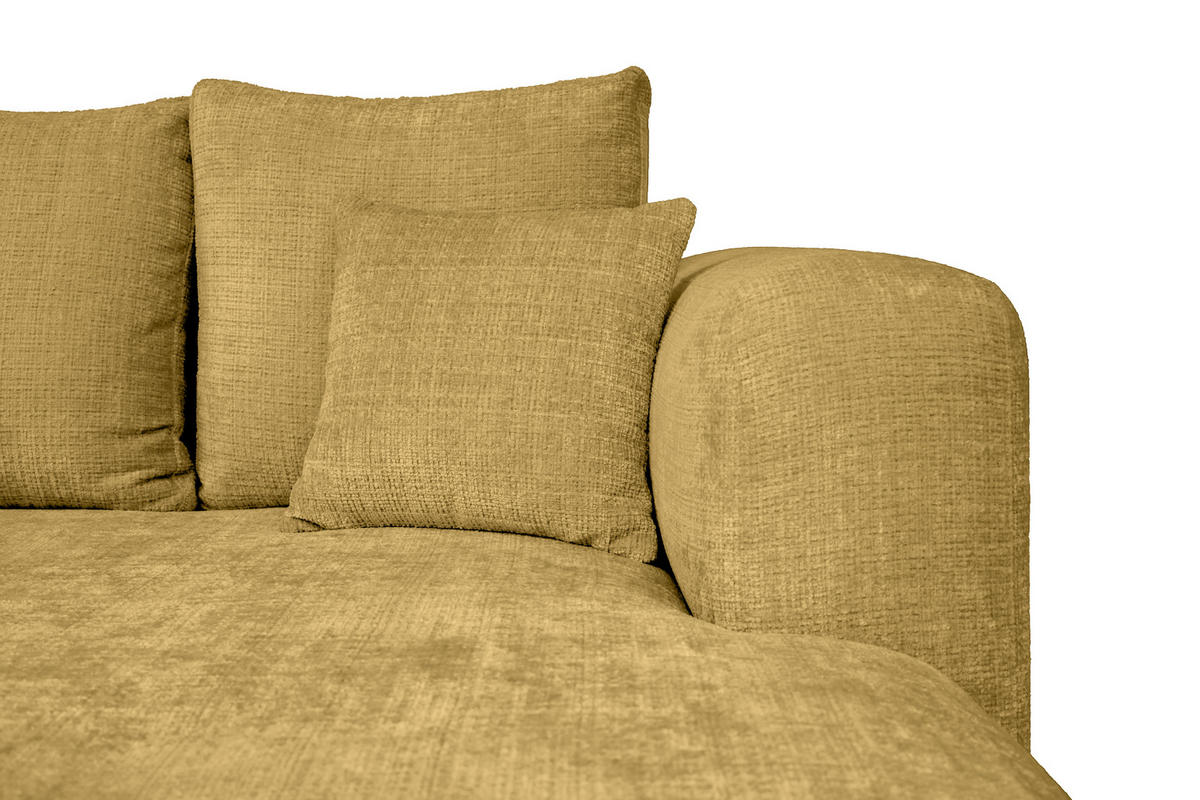 ECKSOFA Goldfarben Chenille Zierkissen, Rückenkissen, Rücken echt  - Goldfarben/Schwarz, MODERN, Kunststoff/Textil (276/188cm) - Milino