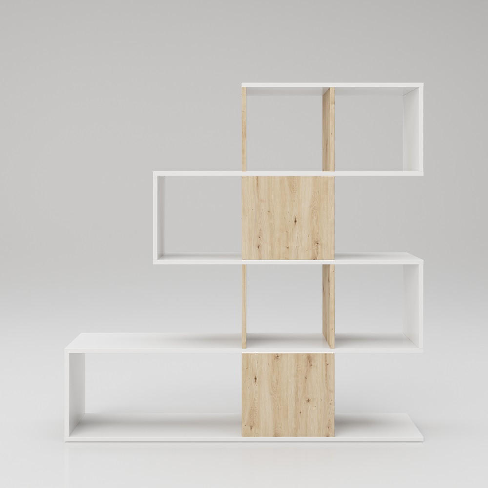 RAUMTEILER - Eiche Artisan/Weiß, MODERN, Holzwerkstoff (132/132/31cm) - MID.YOU