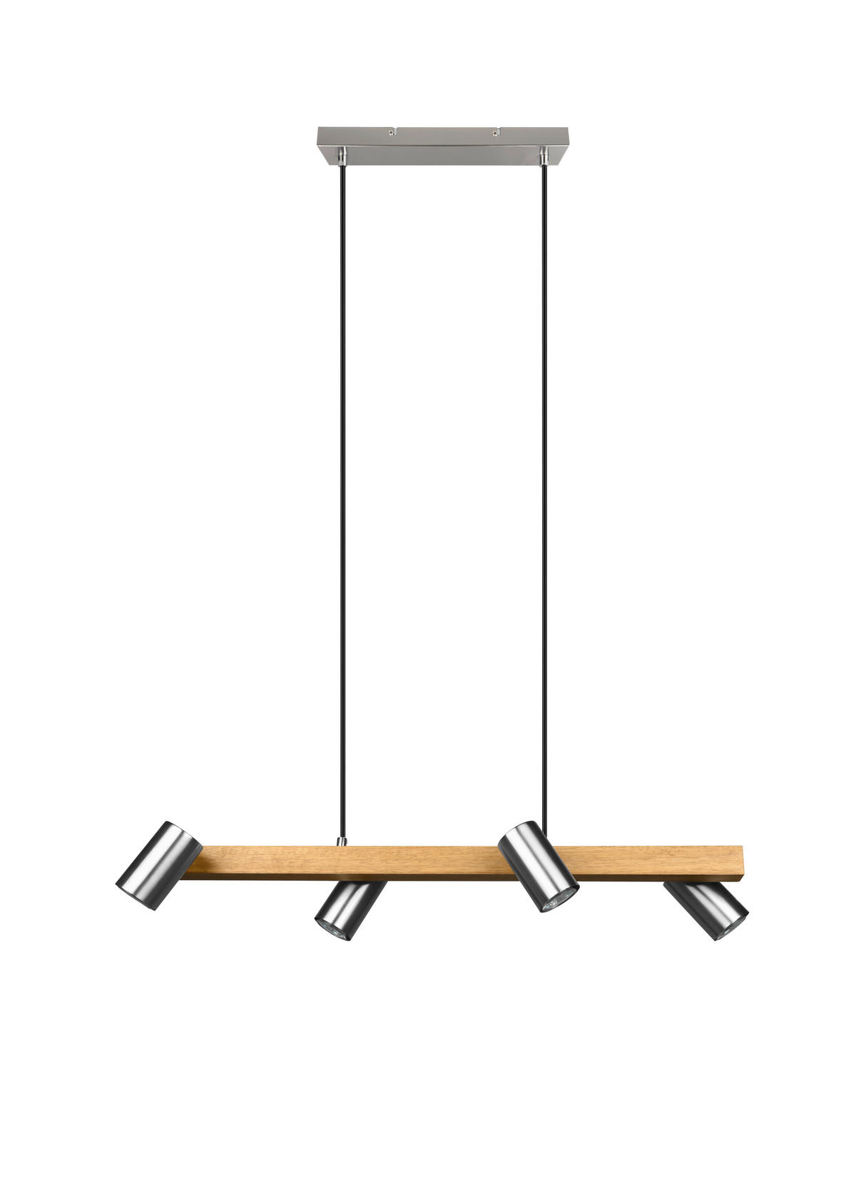 HÄNGELEUCHTE 80/20/150 cm    - Nickelfarben, Lifestyle, Holz/Metall (80/20/150cm) - Trio Leuchten