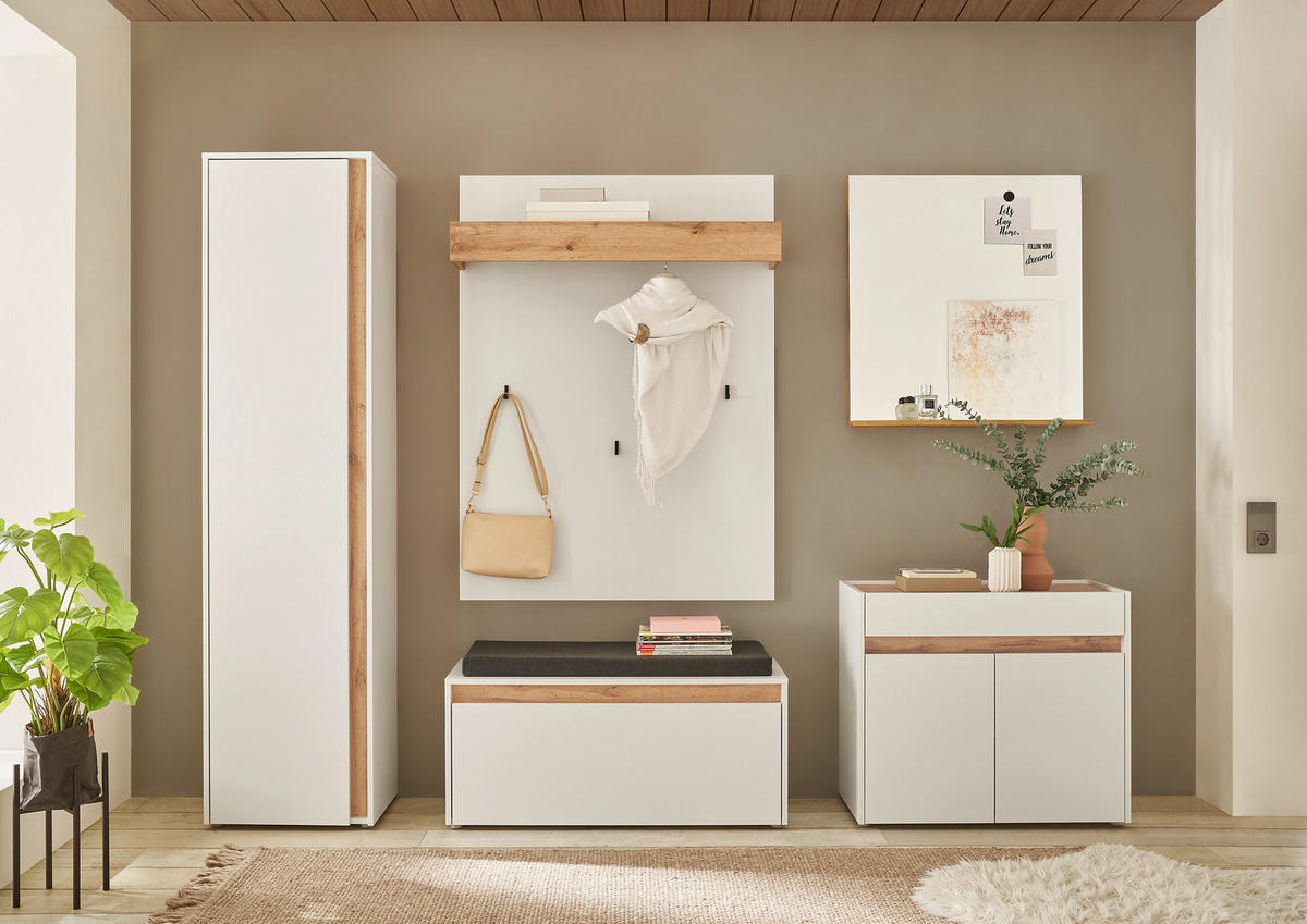 GARDEROBE 6-teilig  in 260/200/40 cm  - Eiche Wotan/Weiß, Design, Holzwerkstoff/Textil (260/200/40cm) - Modante