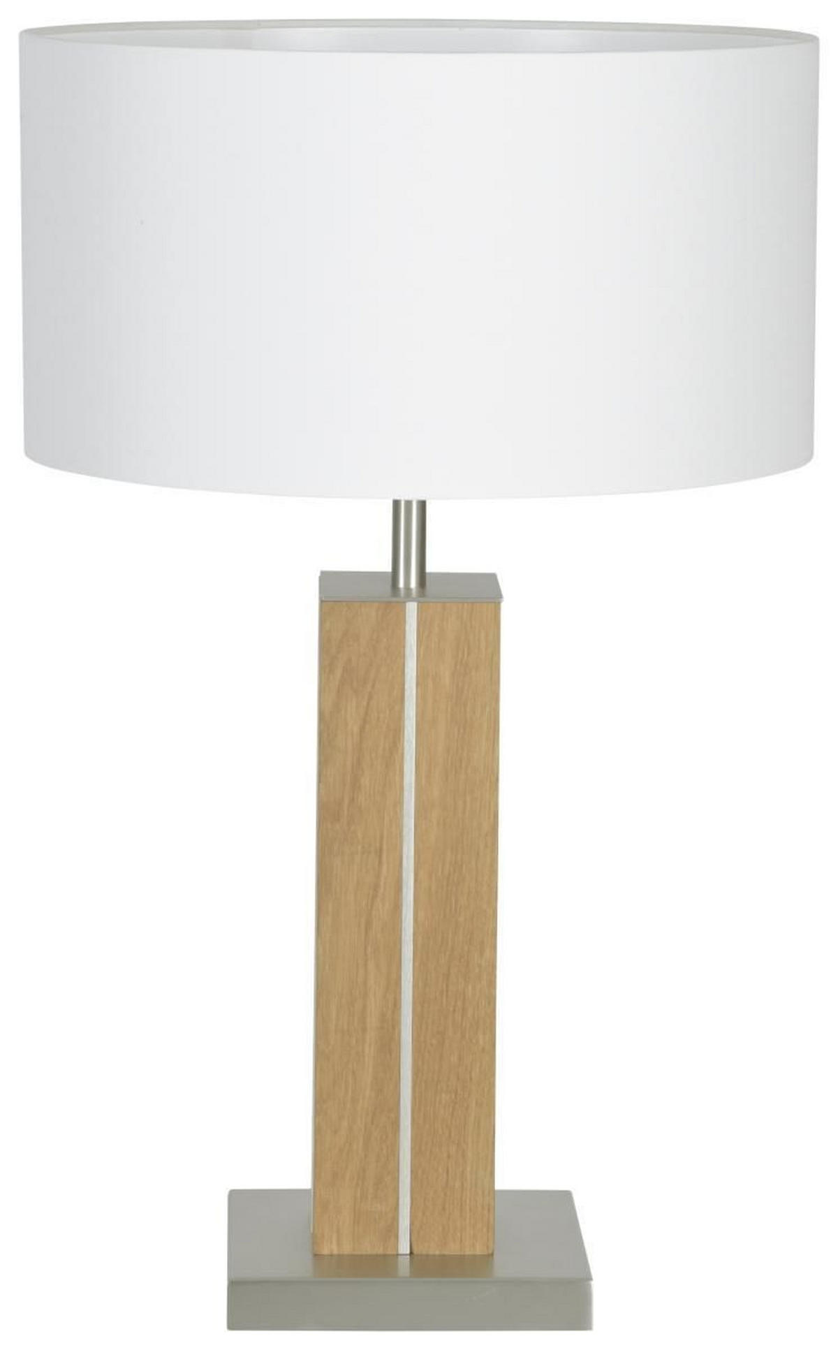 TISCHLEUCHTE 35/56 cm   - Hellbraun/Weiß, LIFESTYLE, Holz/Textil (35/56cm) - Herzblut