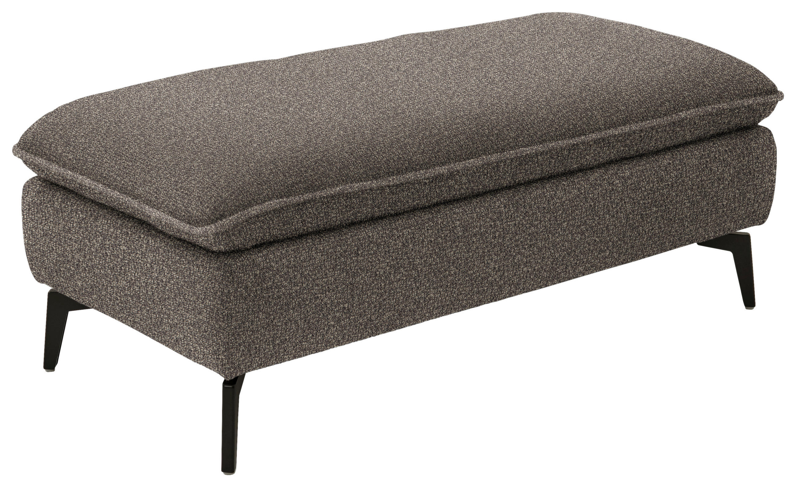 HOCKER in Textil Braun  - Schwarz/Braun, Design, Textil/Metall (130/46/65cm) - Valdera