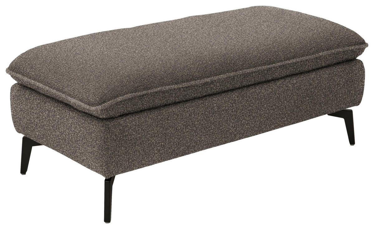 HOCKER in Textil Braun  - Schwarz/Braun, Design, Textil/Metall (130/46/65cm) - Valdera