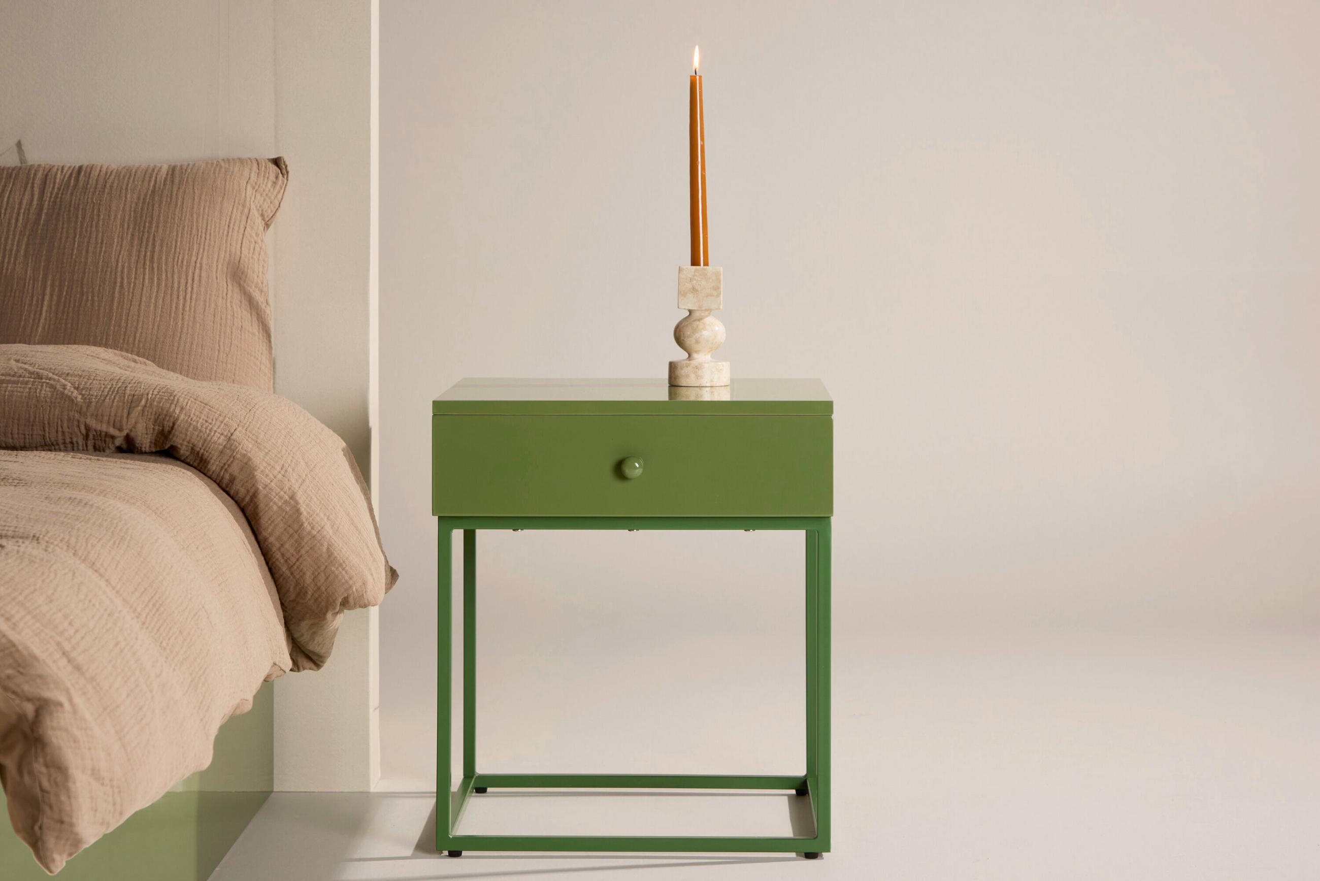 NATTDUKSBORD i poppel grön  - grön, Modern, metall/trä (41/50/41cm) - Livetastic