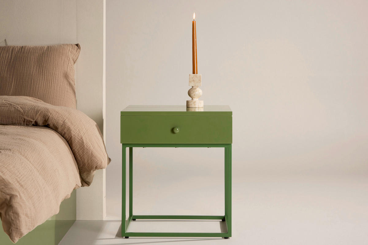 NACHTTISCH 41/50/41 cm Pappel  - Grün, MODERN, Holz/Metall (41/50/41cm) - Livetastic