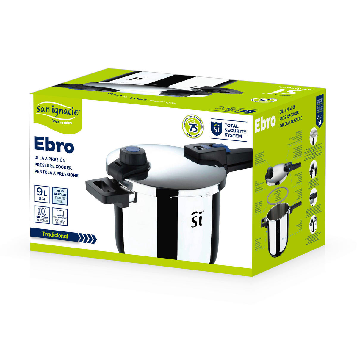 SCHNELLKOCHTOPF EBRO 9 L  - Edelstahlfarben, Basics, Metall (22cm) - SAN IGNACIO