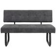 SITZBANK 140/90/64 cm Mikrofaser Dunkelgrau Metall  - Dunkelgrau/Anthrazit, Trend, Textil/Metall (140/90/64cm) - Carryhome