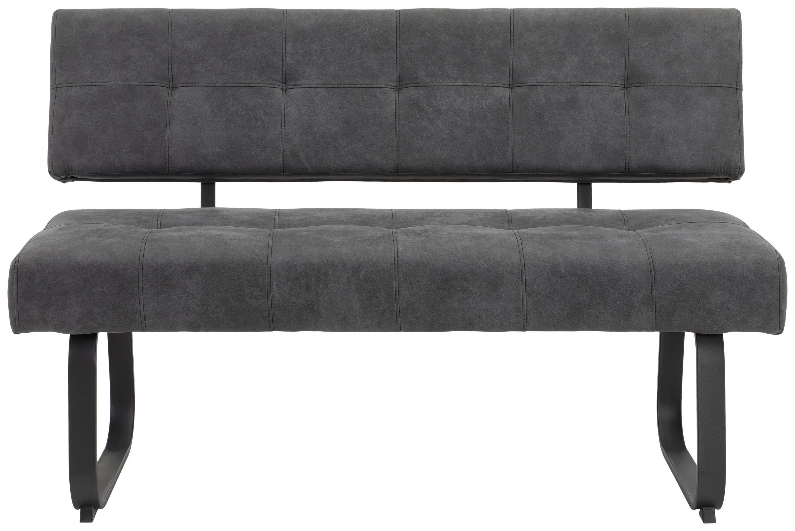 SITZBANK in Textil Dunkelgrau  - Dunkelgrau/Anthrazit, Trend, Textil/Metall (140/90/64cm) - Carryhome