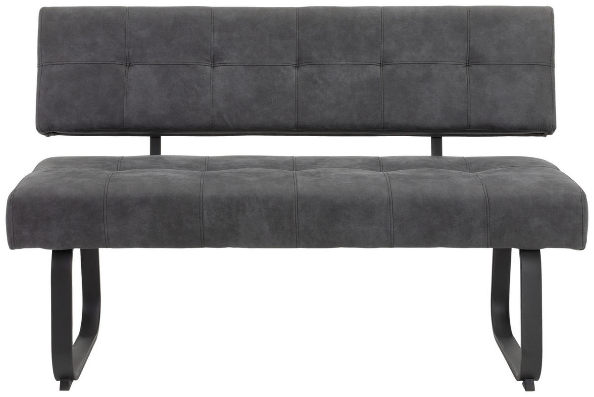 SITZBANK in Textil Dunkelgrau  - Dunkelgrau/Anthrazit, Trend, Textil/Metall (140/90/64cm) - Carryhome