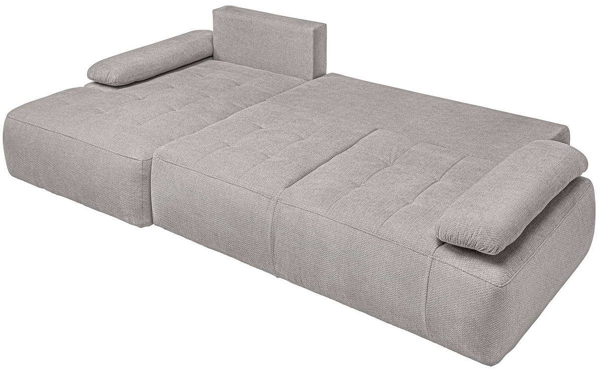 ECKSOFA Hellgrau Webstoff  - Hellgrau/Schwarz, KONVENTIONELL, Kunststoff/Textil (162/282cm) - Carryhome