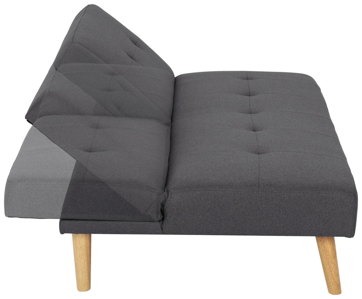 ROZKLÁDACÍ POHOVKA, textil, tmavě šedá - tmavě šedá/přírodní barvy, Basics, dřevo/textil (178/76/88cm) - MID.YOU