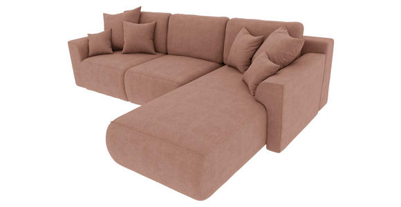 ECKSOFA Taupe Lederlook - Taupe/Chromfarben, KONVENTIONELL, Kunststoff/Textil (293/195cm) - Carryhome
