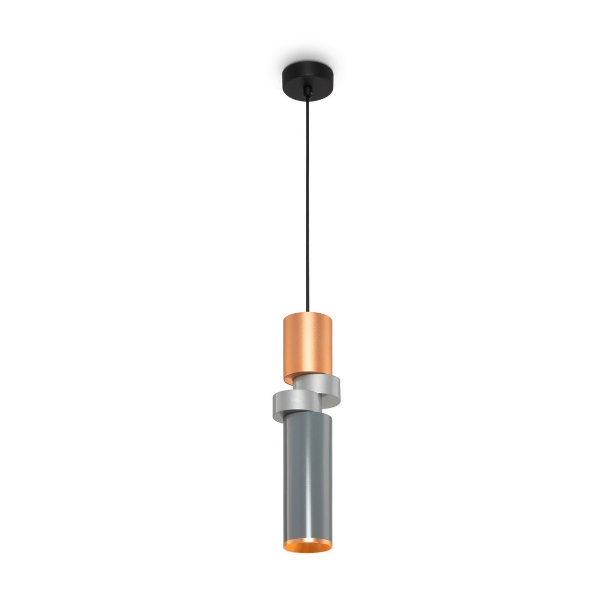 PENDELLEUCHTE 9,5/6,5/33 cm    - Silberfarben/Messingfarben, Trend, Metall (9,5/6,5/33cm) - MAYTONI