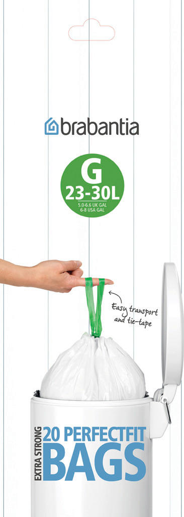 VREĆA ZA OTPAD   30 l  - bijela, Design, plastika (41,2/76/0,1cm) - Brabantia