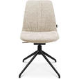 STUHL  Beinauswahl, Stoffauswahl, Sitzfläche 360° drehbar Bouclé  Creme, Schwarz  - Creme/Schwarz, Design, Textil/Metall (46/81,5-84,5/55cm) - Johann Jakob