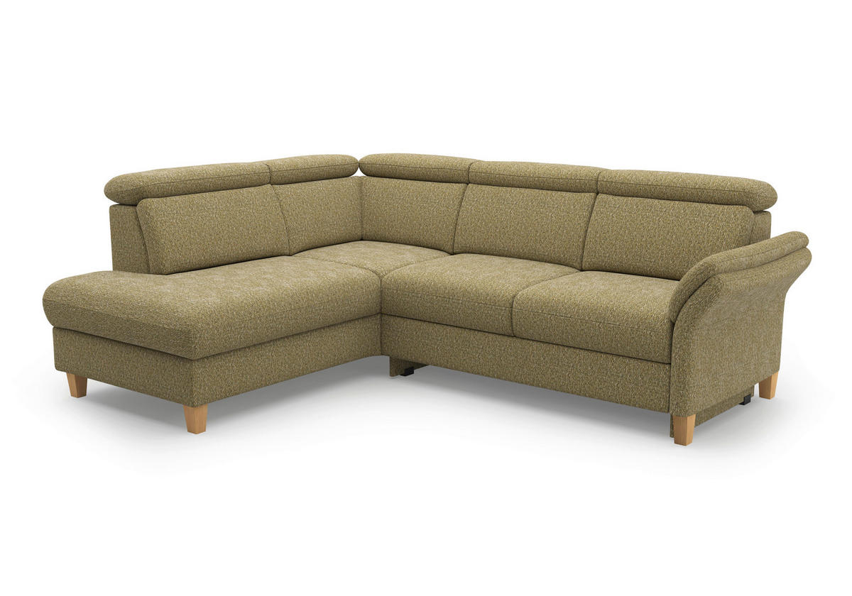 ECKSOFA GLENDALE E in Chenille Olivgrün  193/247 cm  - Eichefarben/Olivgrün, KONVENTIONELL, Holz/Textil (193/247cm) - Sit & More