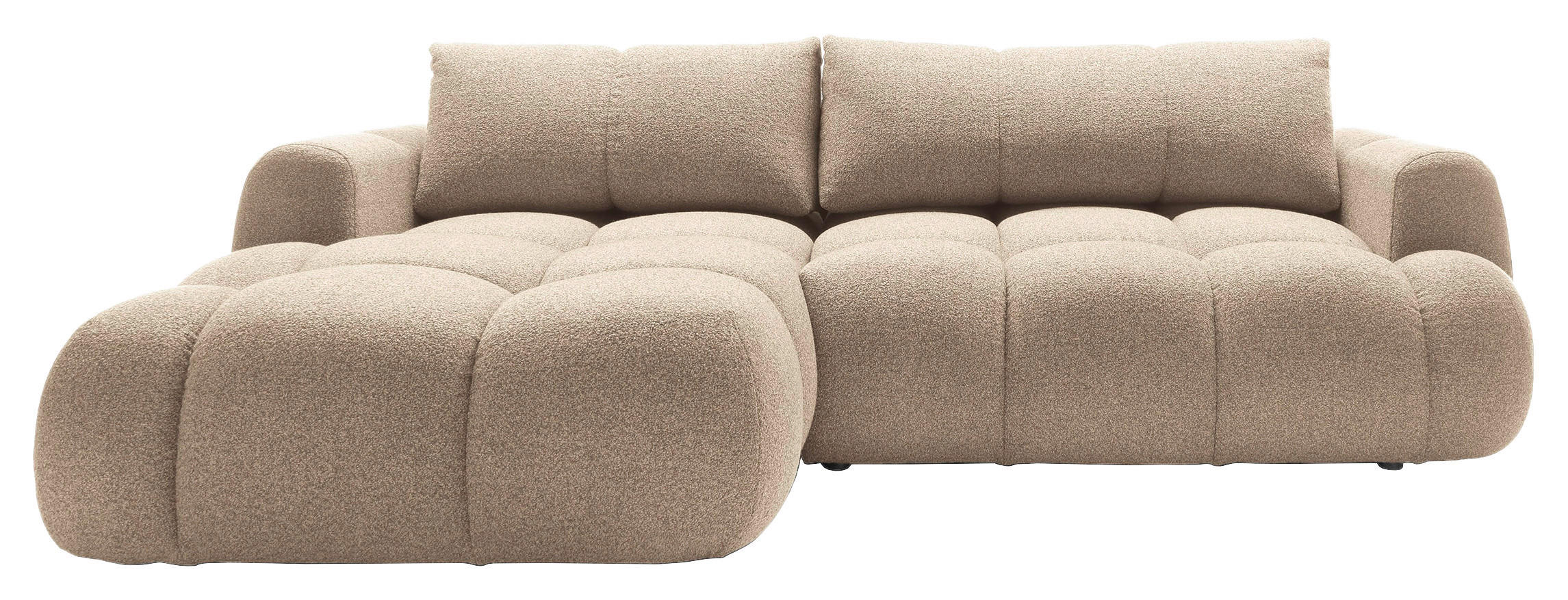 ECKSOFA Hellbraun Struktur  - Hellbraun/Schwarz, KONVENTIONELL, Kunststoff/Textil (172/272cm) - Carryhome