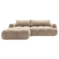 ECKSOFA Hellbraun Struktur  - Hellbraun/Schwarz, KONVENTIONELL, Kunststoff/Textil (172/272cm) - Carryhome