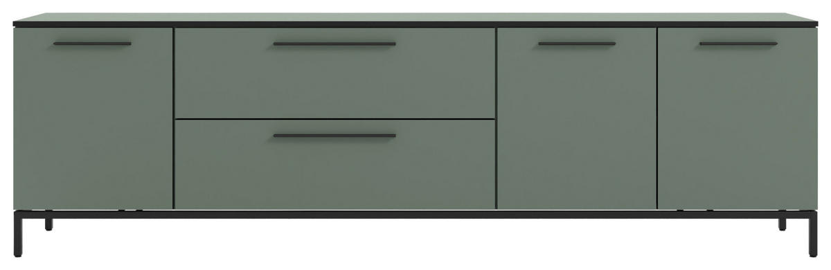 LOWBOARD Soul  in  - Schilfgrün/Schwarz, MODERN, Holzwerkstoff/Metall (225/66/40cm)