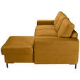 ECKSOFA Currygelb Cord Rückenkissen, Bettkasten, Schlaffunktion, Rücken echt, Liegefläche im Originalstoff  - Currygelb/Schwarz, KONVENTIONELL, Textil/Metall (240/150cm) - Carryhome