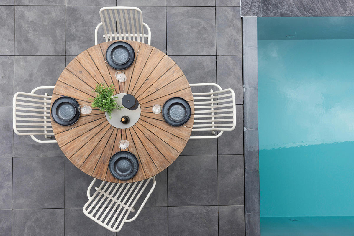 UTEBORD trä rund  - ljusbrun, Modern, trä (140/75cm) - Gardenson