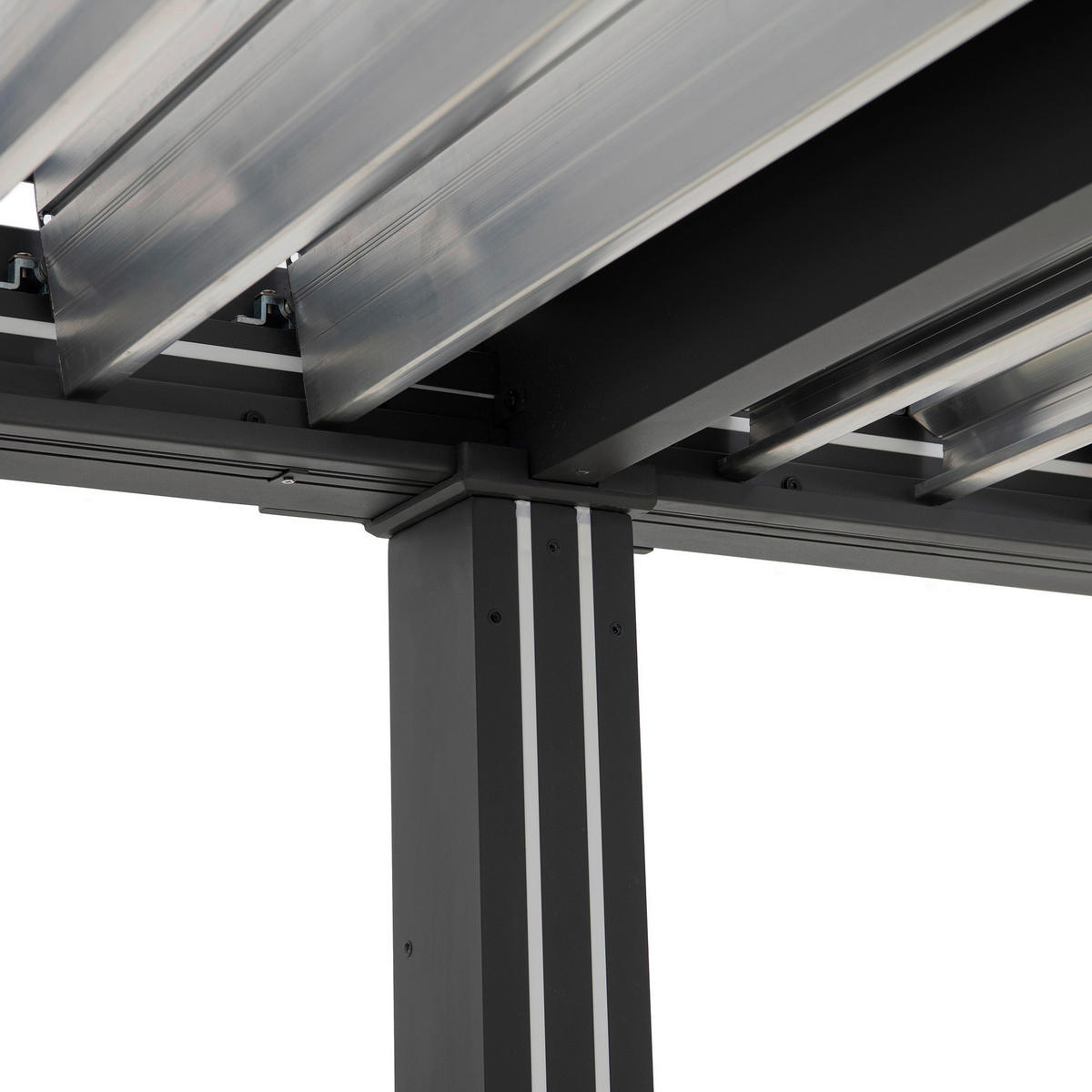 PAVILLON 406/223/306 cm Aluminium  - Anthrazit/Silberfarben, Basics, Metall (406/223/306cm) - Modante
