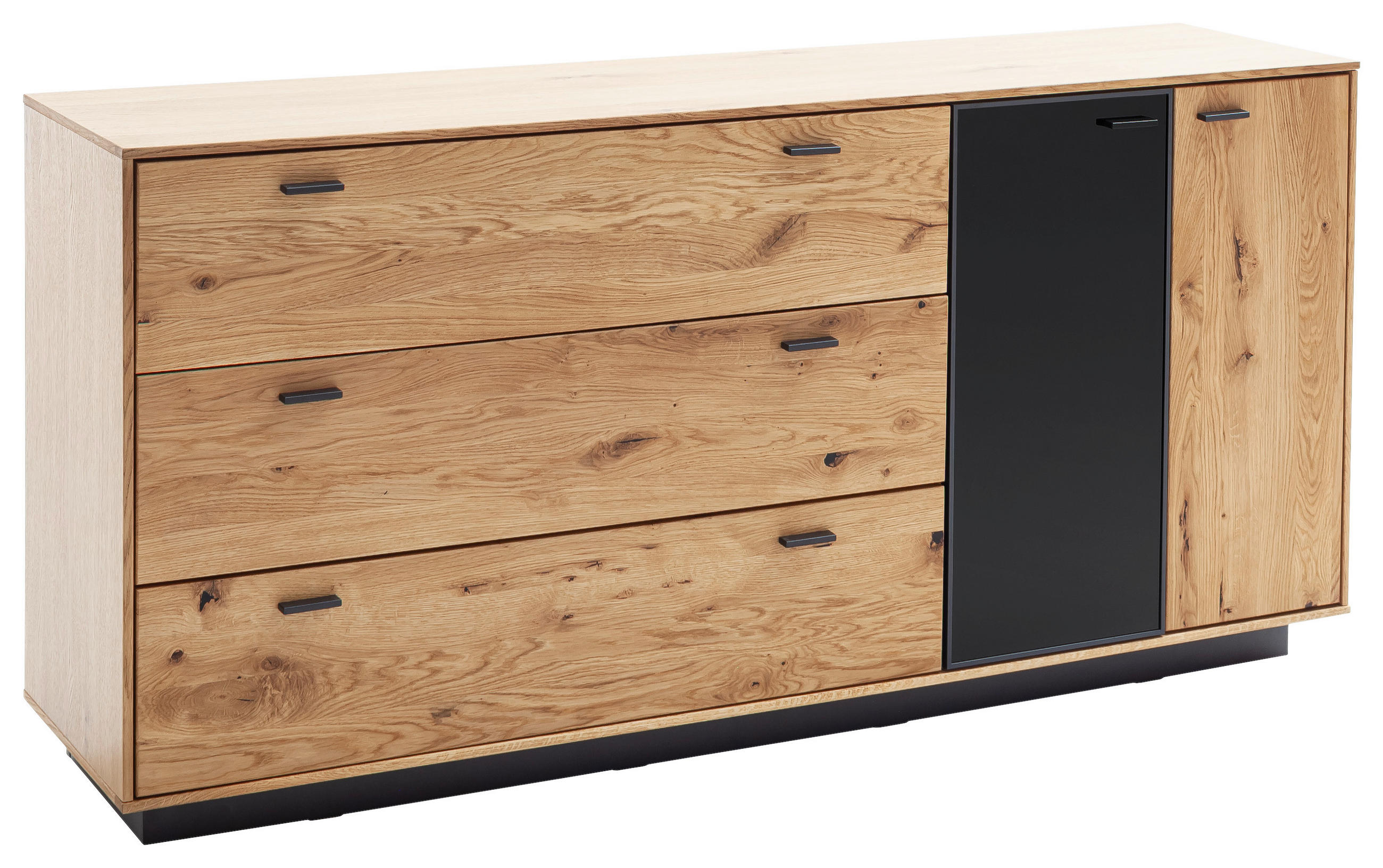 SIDEBOARD  in 179/86/44 cm  - Eichefarben/Anthrazit, Natur, Glas/Holz (179/86/44cm) - Linea Natura