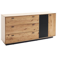 SIDEBOARD  in 179/86/44 cm  - Eichefarben/Anthrazit, Natur, Glas/Holz (179/86/44cm) - Linea Natura