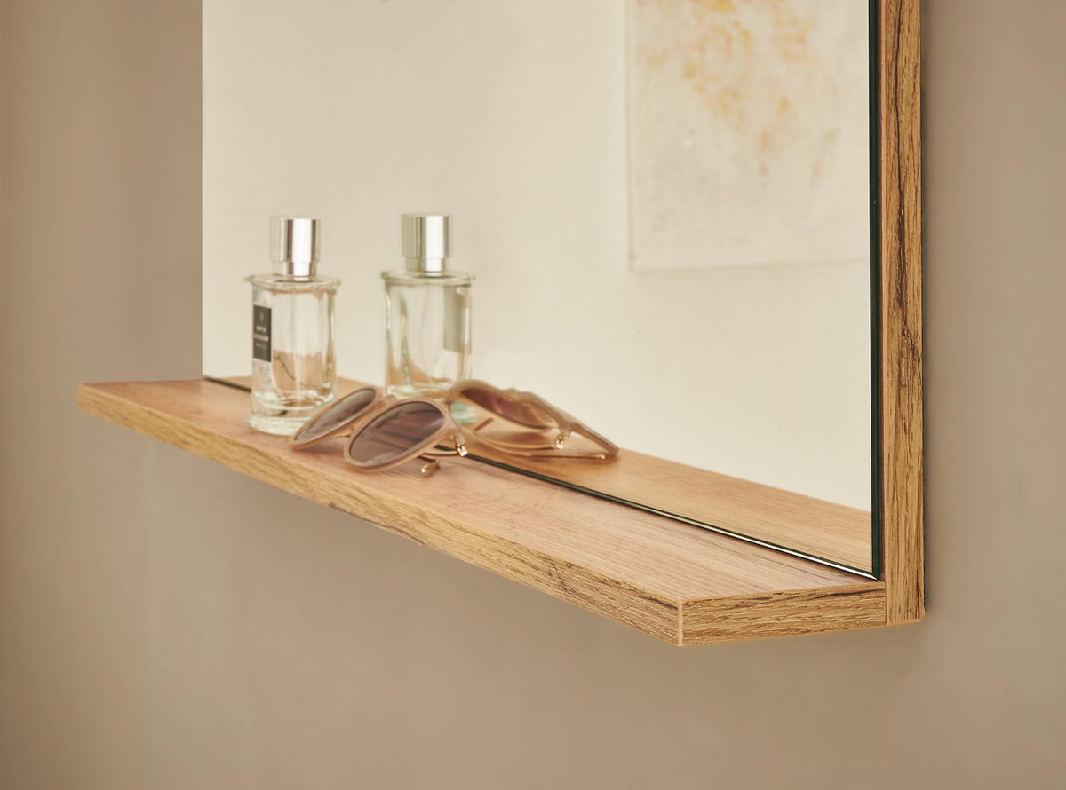 WANDSPIEGEL 75/80/10 cm    in rechteckig  - Eiche Wotan, Design, Glas/Holzwerkstoff (75/80/10cm) - Modante