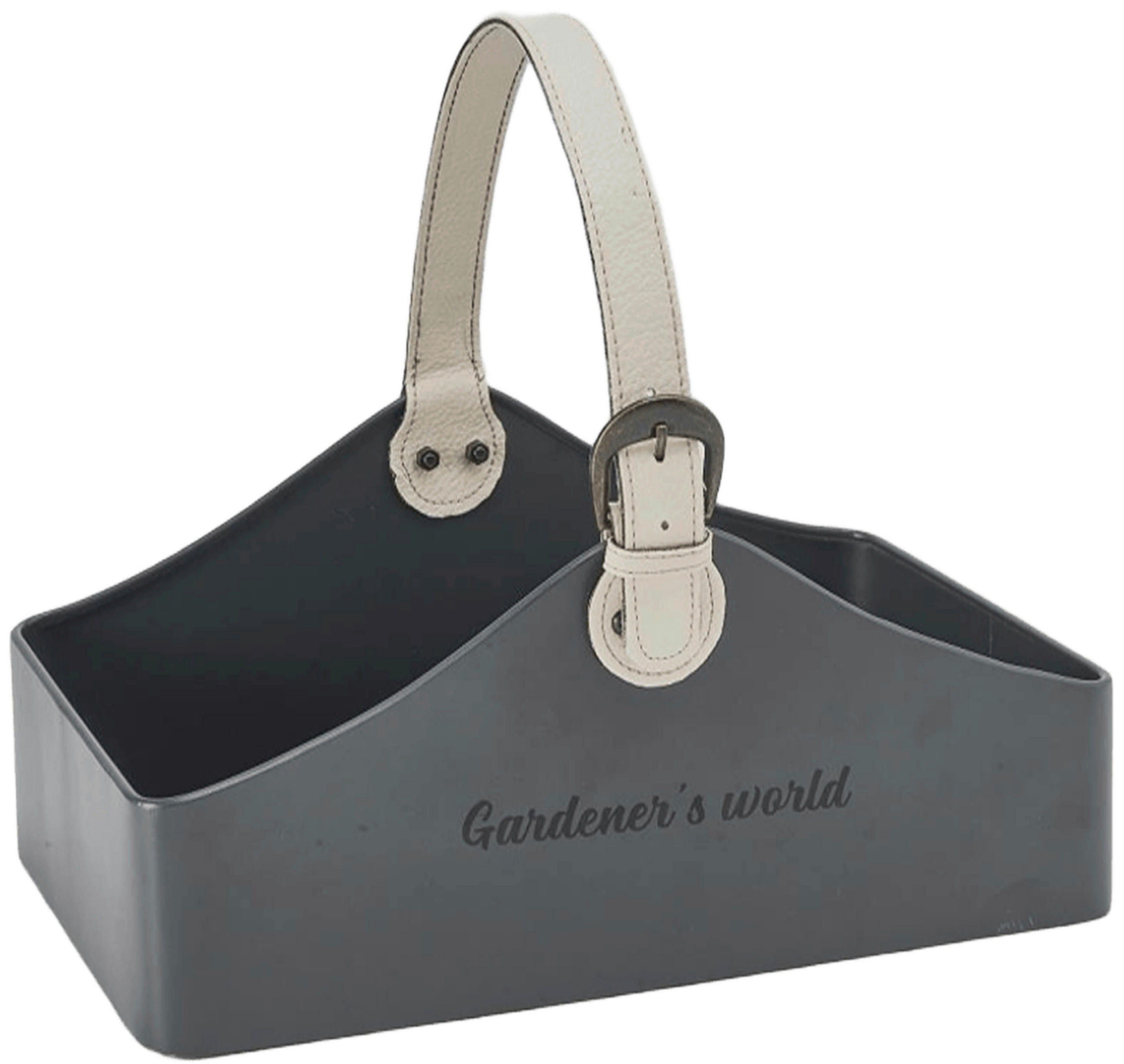 SERVIERTABLETT Metall, Leder  - Weiß/Grau, LIFESTYLE, Leder/Metall (33,2/23/16,5cm)