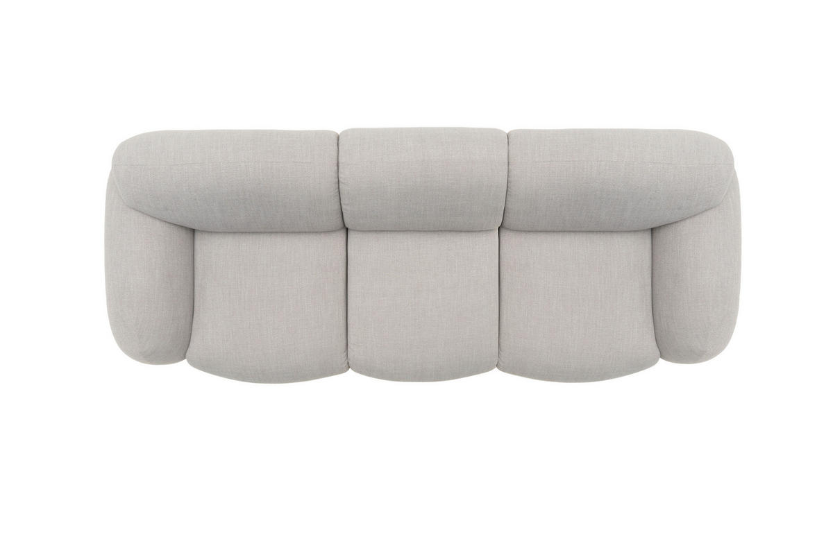 3-SITZER-SOFA Silberfarben  - Silberfarben/Schwarz, MODERN, Kunststoff/Textil (292/80/116cm) - Designwerk