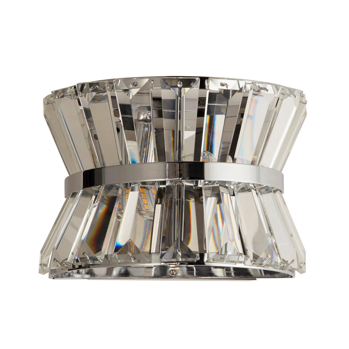 APLICĂ DE PERETE - străveziu/culoare crom, Basics, sticlă/metal (21,5/15cm)