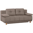 BOXSPRINGSOFA in Webstoff Taupe  - Taupe/Eichefarben, MODERN, Holz/Textil (202/92/104cm) - Novel