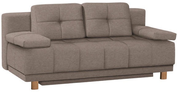 BOXSPRINGSOFA in Webstoff Taupe - Taupe/Eichefarben, MODERN, Holz/Textil (202/92/104cm) - Novel