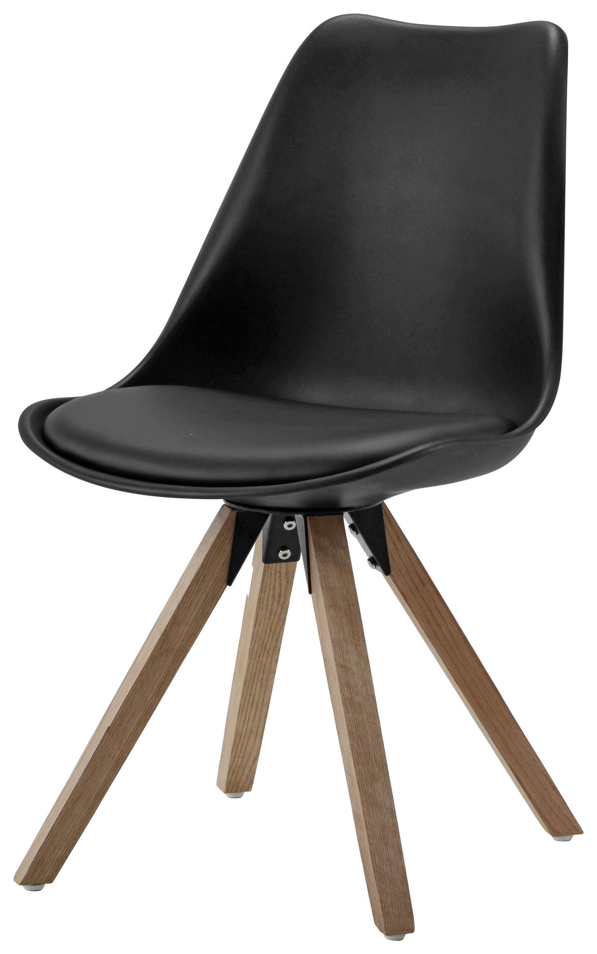 ŽIDLE, černá, barvy dubu - barvy dubu/černá, Design, kov/dřevo (48/82/56cm) - Carryhome