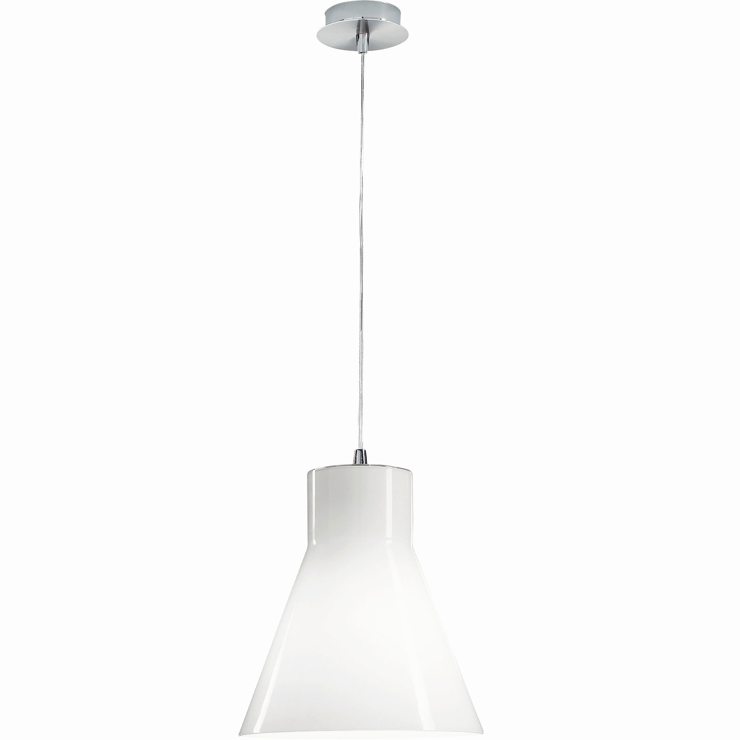PENDELLEUCHTE Diana 23/200 cm   - Weiß, Design, Glas/Metall (23/200cm) - Fabas Luce