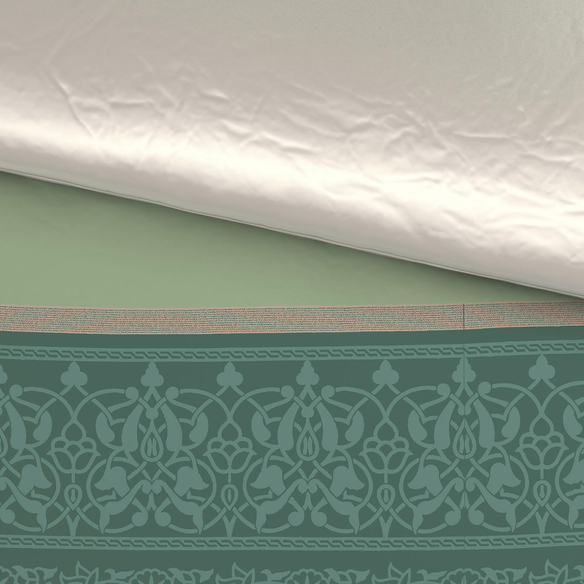 POSTELJNINA Neva 140/200 cm saten zelena  - zelena, Konvencionalno, tekstil (140/200cm) - Bio:Vio