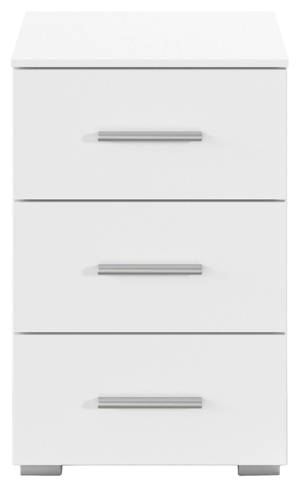 NACHTSCHRANK 40/61/42 cm  - Alufarben/Weiß, KONVENTIONELL, Holzwerkstoff/Kunststoff (40/61/42cm) - home24