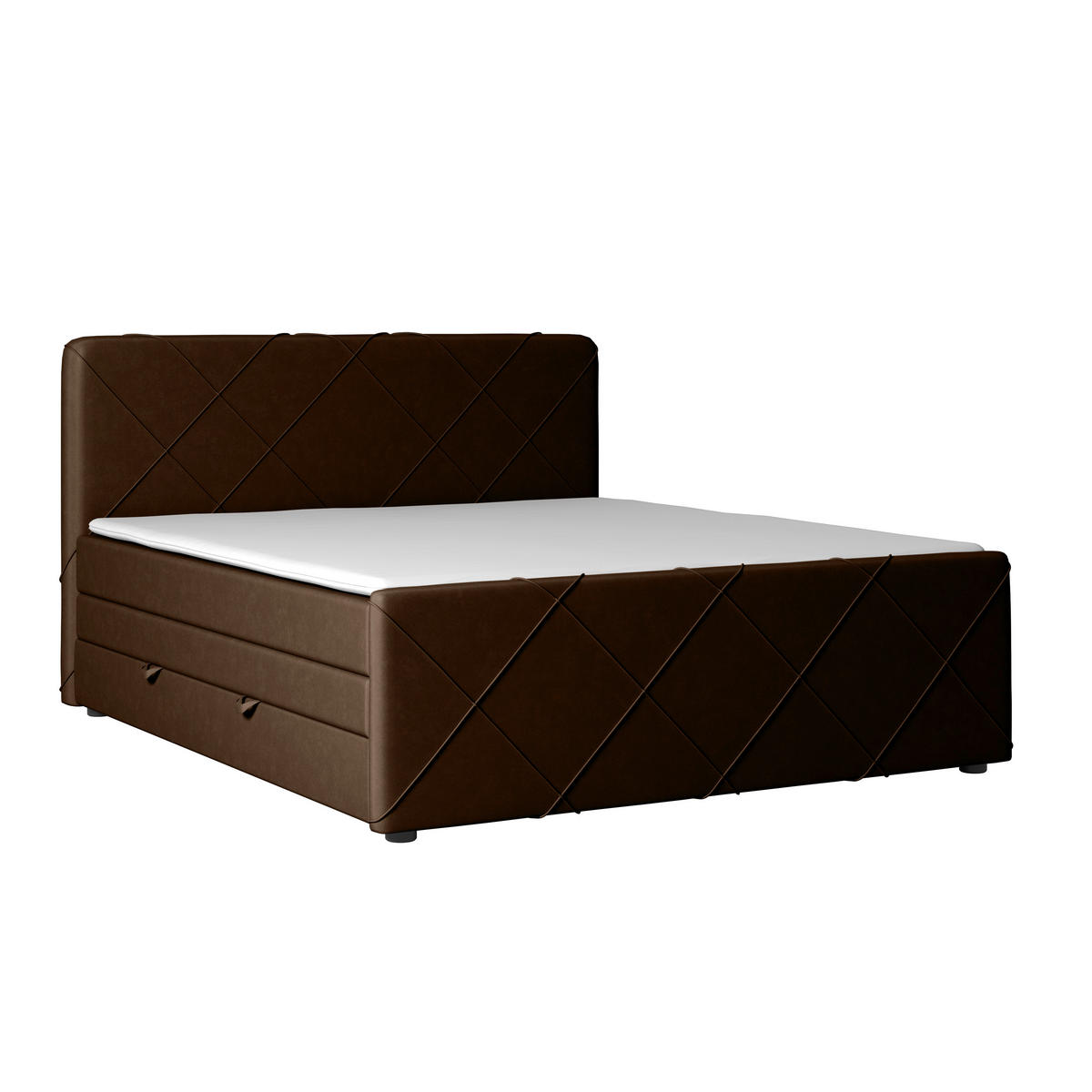 POSTELJA BOXSPRING 180 cm   x 200 cm  , les, kovina, tekstil rjava  - črna/rjava, Moderno, kovina/tekstil (180/200cm) - MID.YOU