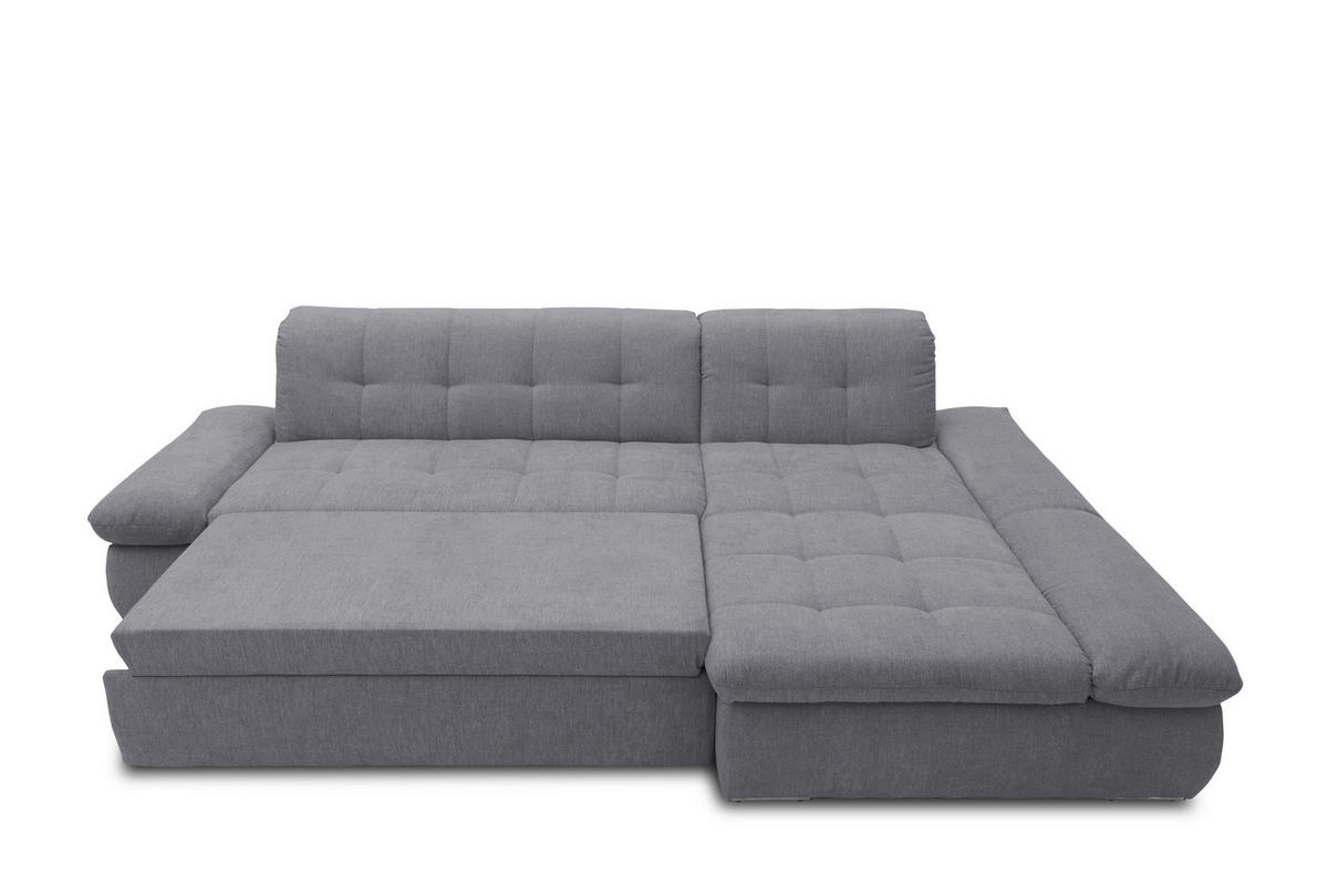ECKSOFA Dunkelgrau Mikrofaser  - Chromfarben/Dunkelgrau, KONVENTIONELL, Textil/Metall (300/172cm) - MID.YOU