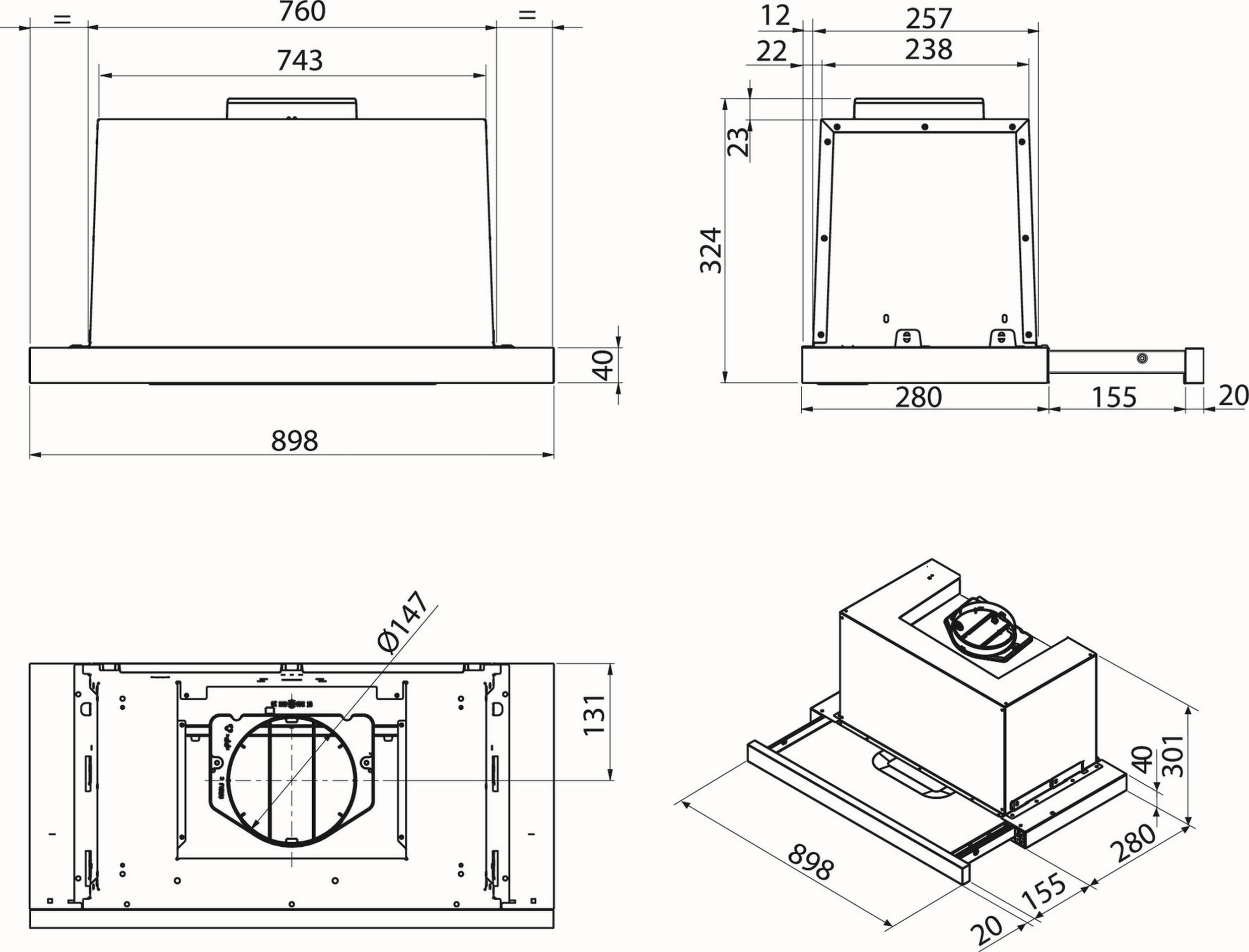 DUNSTABZUGSHAUBE DNV 5390 IN  - Silberfarben, Basics, Metall (90/30,1/28cm) - Bauknecht