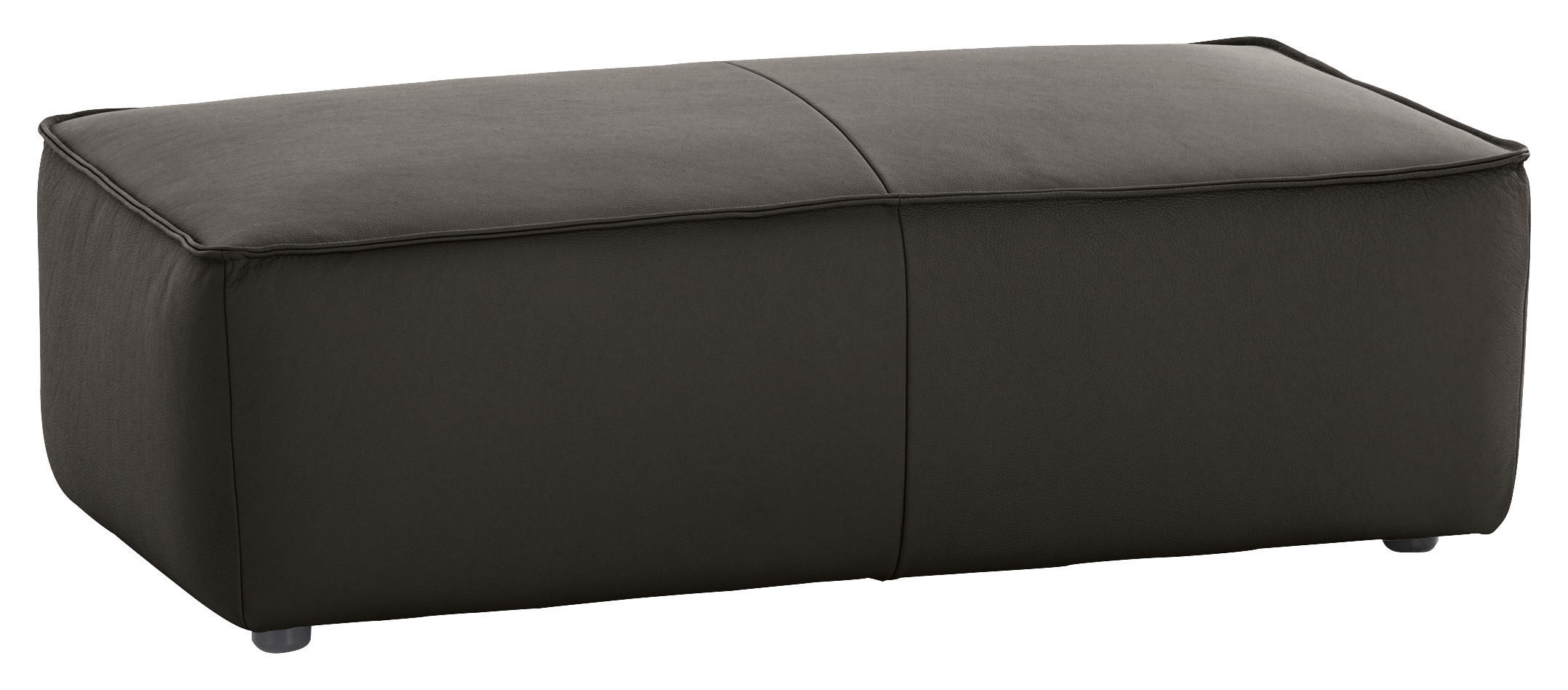 HOCKER Leder Braun  - Schwarz/Braun, Modern, Leder/Kunststoff (120/39/60cm) - W.Schillig