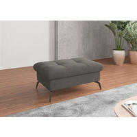 HOCKERTextil Graphitfarben  - Schwarz/Graphitfarben, Konventionell, Textil/Metall (102/47/69cm) - Sit & More