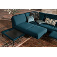 ECKSOFA in Flachgewebe, Struktur Petrol  - Anthrazit/Petrol, Design, Textil/Metall (230/254cm) - Ambiente