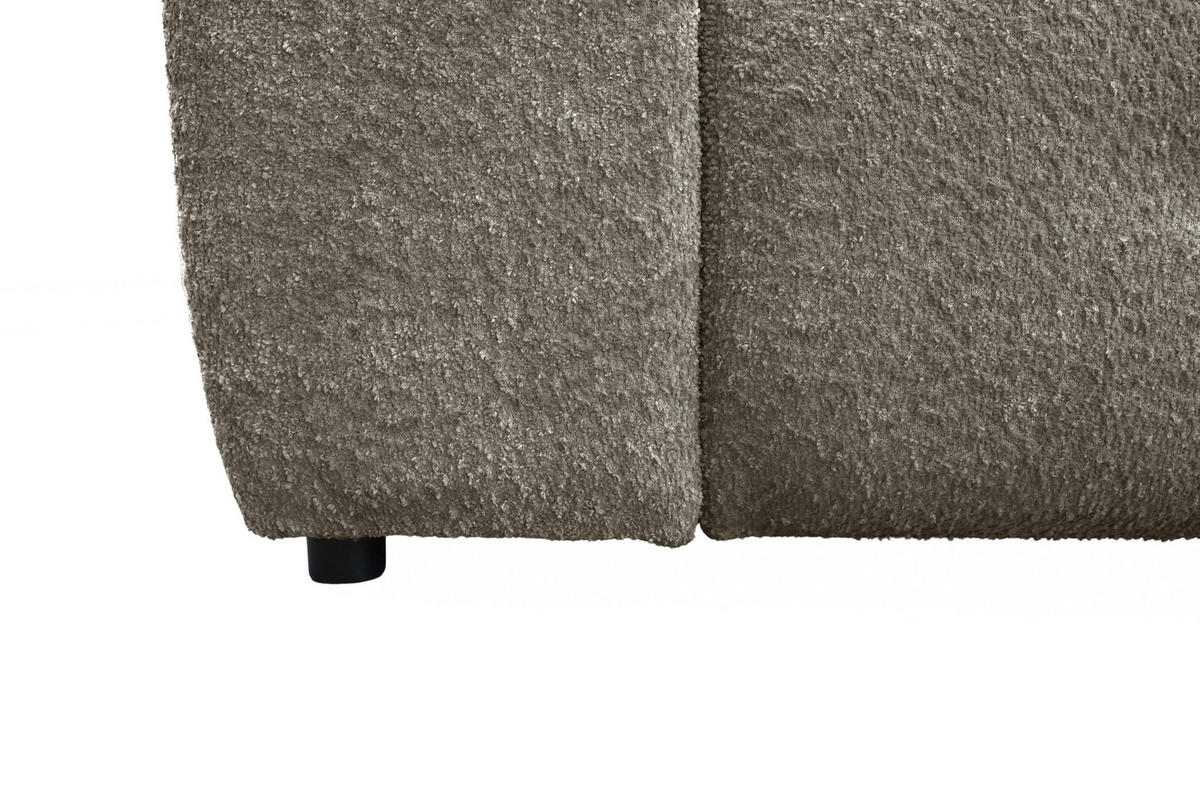 ECKSOFA RUNO Hellbraun Bouclé  - Hellbraun/Schwarz, Design, Kunststoff/Textil (270/175cm) - MID.YOU