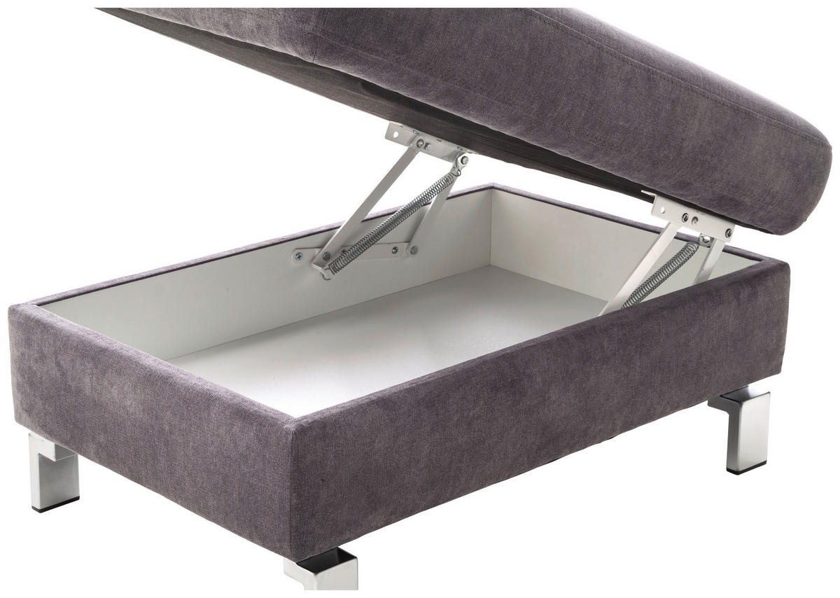 SAROKKANAPÉ textil sötétszürke  - krómszínű/sötétszürke, Design, textil/fém (281/200cm) - Pure Home Lifestyle