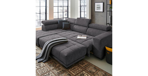 ECKSOFA  in Mikrofaser Grau  207/301 cm  - Schwarz/Grau, Design, Textil/Metall (207/301cm) - Xora
