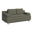 BOXSPRINGSOFA in Flachgewebe Grau  - Silberfarben/Grau, Design, Textil/Metall (202/96/105cm) - Carryhome