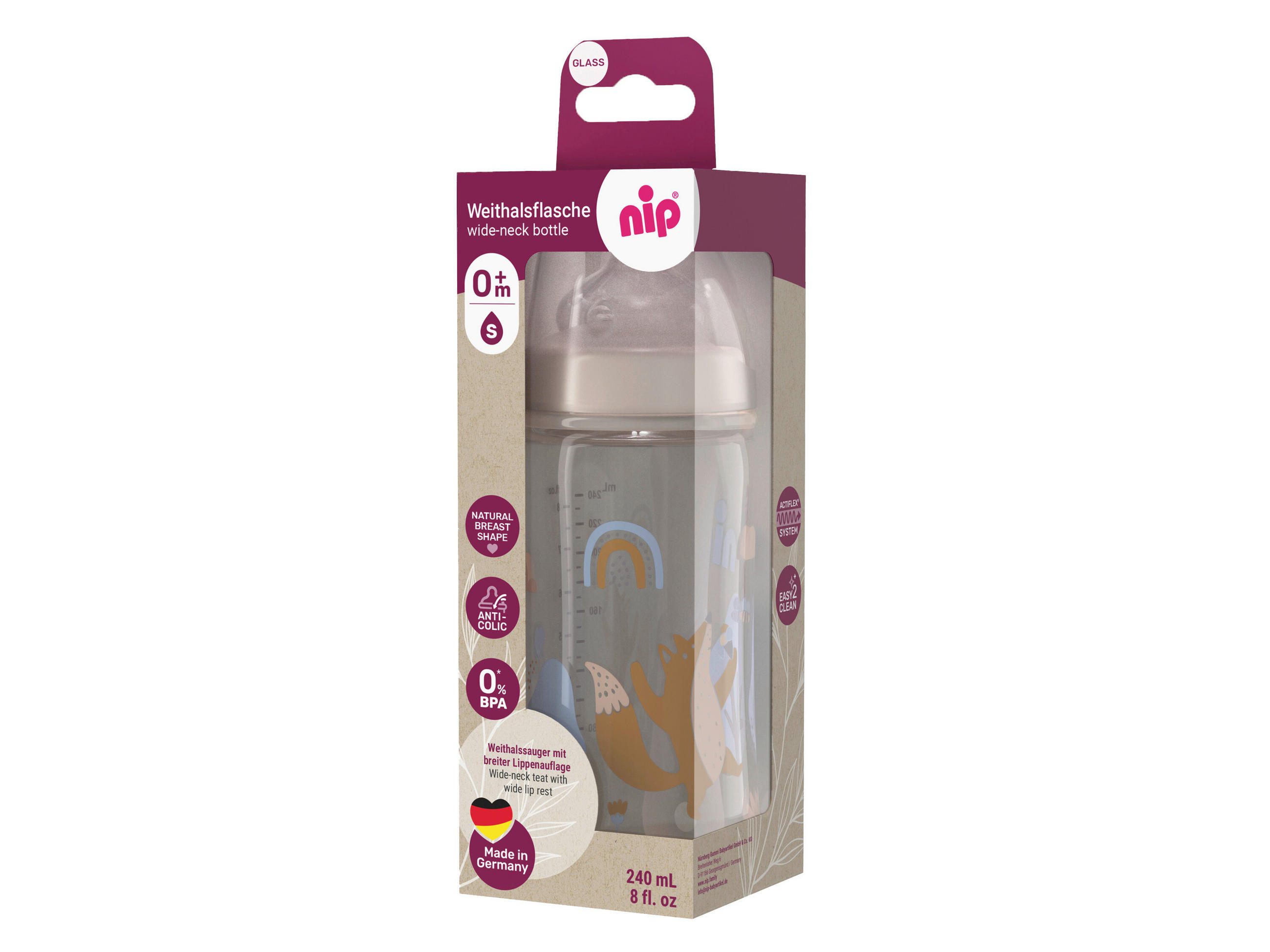 DETSKÁ FĽAŠA - béžovohnedá, Basics, plast (6,8/18,7/6,8cm)