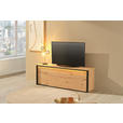 TV-ELEMENT WOHNZIMMER WOHNZIMMER Schwarz, Eiche Artisan 155/55/41 cm - Schwarz/Eiche Artisan, Design, Holzwerkstoff/Kunststoff (155/55/41cm) - Hom`in